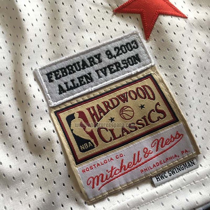 Camiseta All Star 2003 Allen Iverson NO 3 Mitchell & Ness Blanco